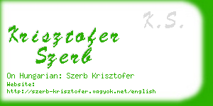 krisztofer szerb business card